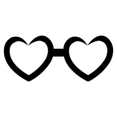 Heart-shaped glasses with black frames on a transparent background.