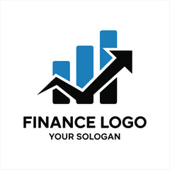 Modern Finance Growth Logo Design with Upward Arrow, Business and Investment Icon