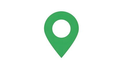 Green map pin icon on black background