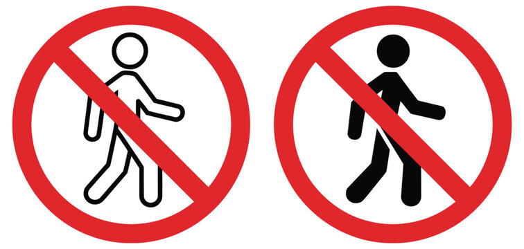 No entry prohibited sign icon set featuring restriction symbols, universally indicating prohibition, authorized personnel only notices, isolated on transparent background, suitable for public safety, 