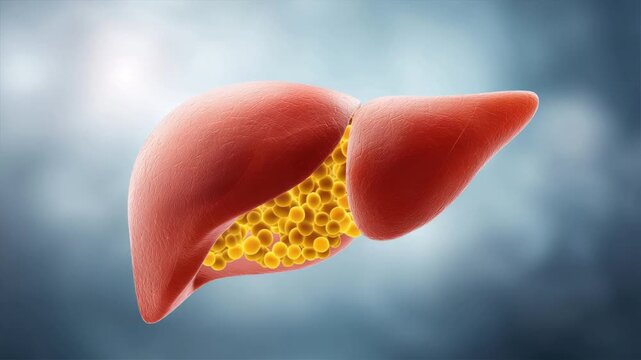 A detailed illustration of a human liver showcasing its structure and function in the body.
