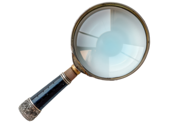 Vintage Magnifying Glass on White Background 