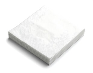 Stack of white paper sheets on a white background.