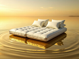 Twin Beds in Sunset Sea