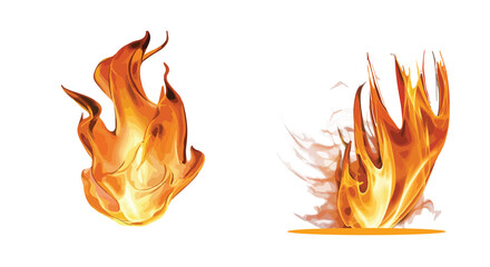 fire on a white background