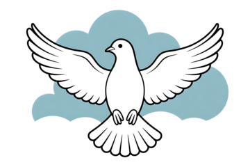 Dove in flight, symbol of peace and spirituality