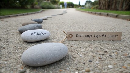 Structured Alignment of Three Identical Smooth Pebbles on a Path