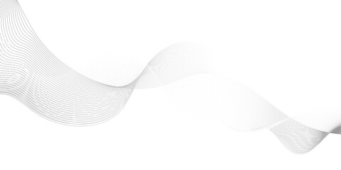 Fototapeta premium Abstract background with black lines and smoke waves, abstract white and silver are light pattern gray with the gradient, illustration of overlapping curved gray lines forming a flowing wave pattern.