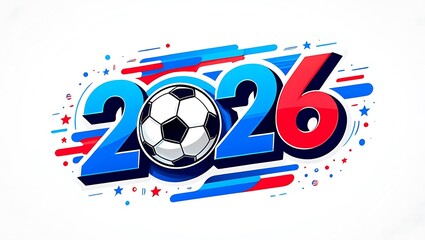 futuristic soccer design with 2026 year and ball  sport typography