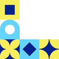 Modern Geometric Abstraction with Bold Curves, Circles, and Harmonious Color Blocks