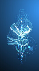 Obraz na płótnie Canvas Artificial Intelligence. Technical background. Big data concept. Machine cyber mind.