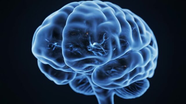 Blue Transparent Human Brain