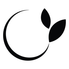 Abstract Black Leaf and Swirl Logo