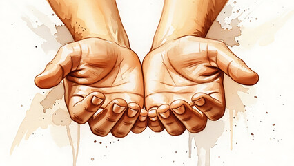 Caring hands cupped together showing empathy and support