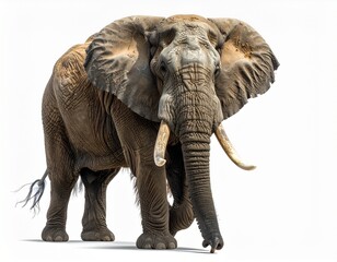 Obraz premium African elephant on white background