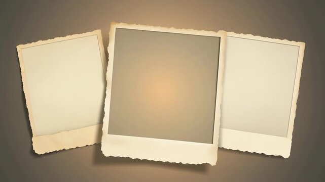Vintage photo frames collection mockup