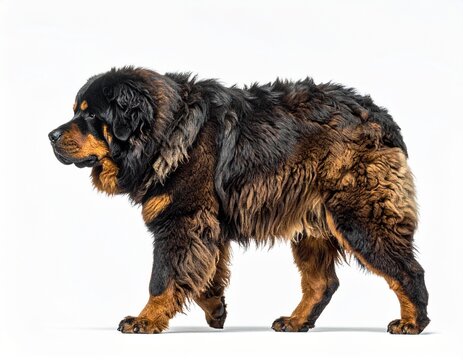 Tibetan Mastiff dog aon white background