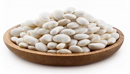 White Beans Isolated On Transparent White Background Full Depth Of Field Clipping Path