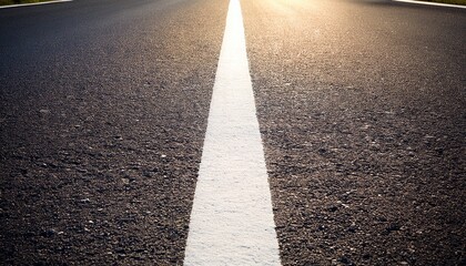 White Line On Asphalt Close Up