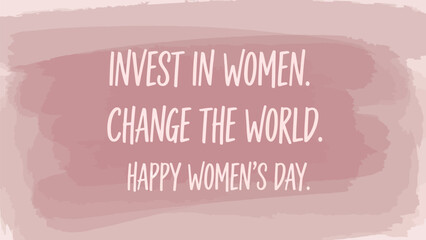 Inspirational women's day message with pink background and white text