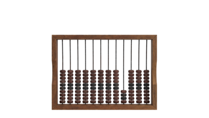 Traditional Wooden Abacus on Transparent Background