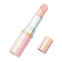 Highlighter stick in watercolor style isolated on white background for creative use