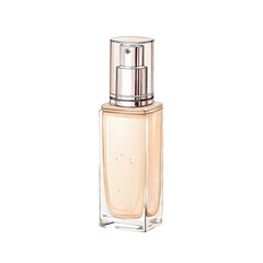 Watercolor foundation bottle featuring an elegant design in a detailed isolated view showcasing its shape and color