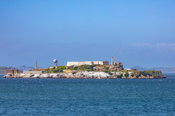 view to famous prison island al Catraz at San Francisco bay