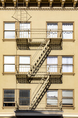 fire rescue ladder at an old historic house