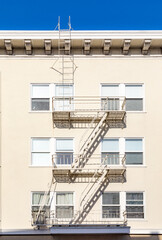 fire rescue ladder at an old historic house