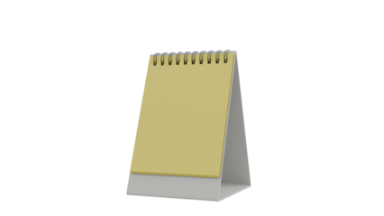 Blank Desktop Calendar on Transparent Background