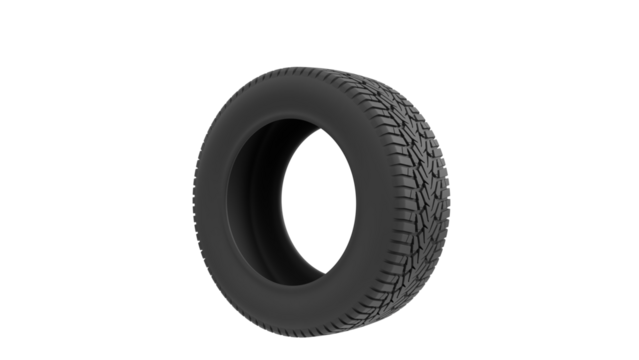Black Car Tire Isolated on Transparent Background - Powered by Adobe