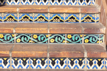 decorated ceramic tiles at a door entrance
