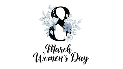March women's day logo with floral design and letter c symbolizing female empowerment and celebration