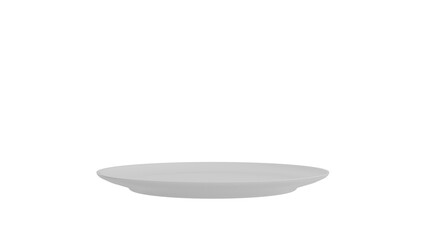 Empty White Plate with Transparent Background