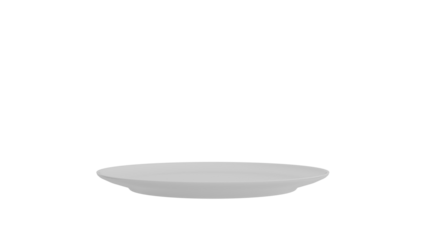 Empty White Plate with Transparent Background
