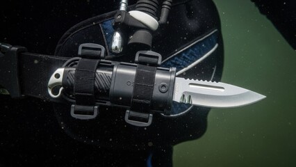 Close-up of Scuba Diver Knife Underwater