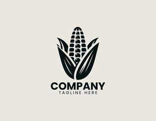 Obraz premium Corn on the cob illustrated as clean black vector logo design