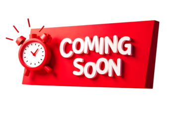 Coming soon message with clock, new product or service launch