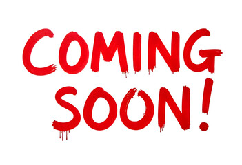 Coming soon announcement in red