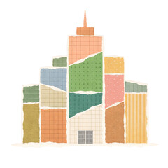 Paper cut style city skyline silhouette