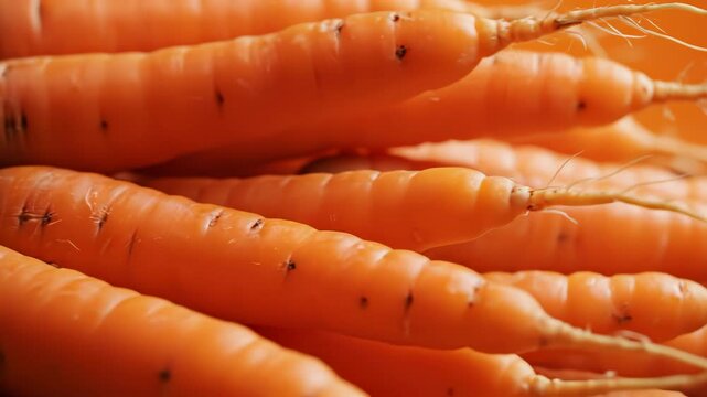 Fresh orange carrots with green tops