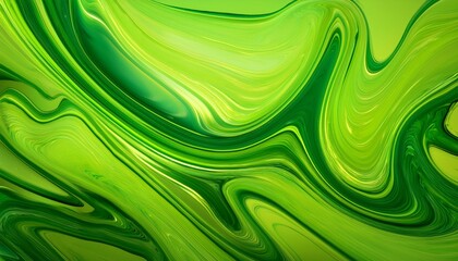 Abstract Background With Green Lime Color With Unique Melted Liquid Shape