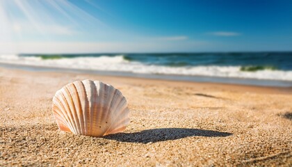 Seashell In Sand On The Beach