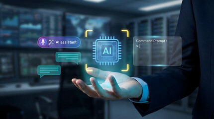 Artificial Intelligence AI Assistant Processor Chip in Data Center