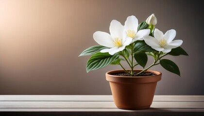 Simple White Flower In Pot