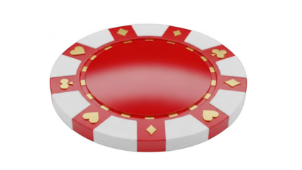 Red and white poker chip