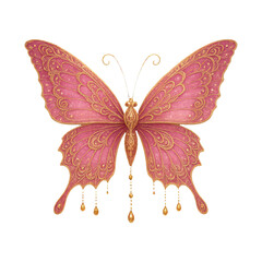 PNG Elegant pink butterfly illustration