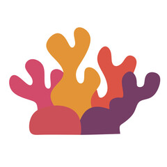 Obraz premium Coral Reef Composition with Vibrant Color Palette Illustration