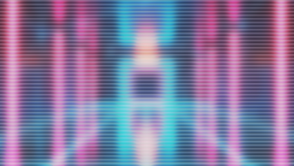 Vibrant multicolored horizontal light streaks background with blue and pink hues